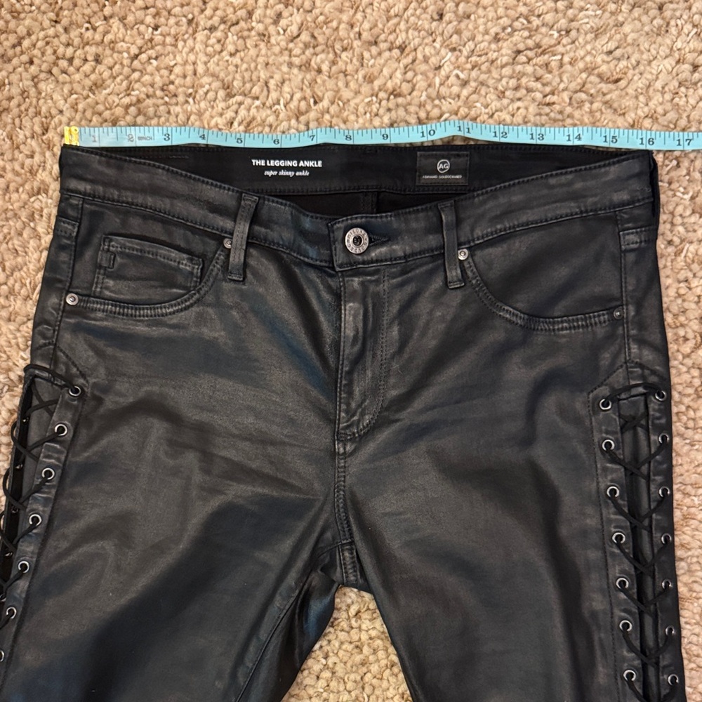 NWOT Adriano Goldschmied Legging Super Skinny Ankle Jeans Lace-Up Sides size 30 - Picture 12 of 16